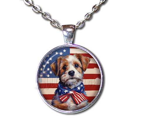 Patriotic Adorable Terrier Doggie