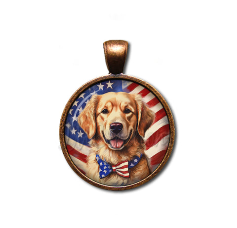 Patriotic Golden Retriever Dog