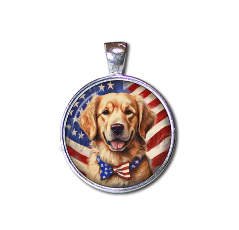 Patriotic Golden Retriever Dog