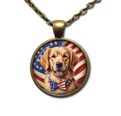 Patriotic Golden Retriever Dog