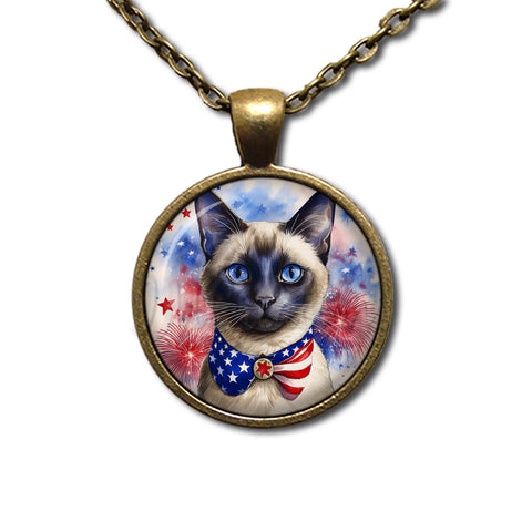Patriotic Siamese Cat