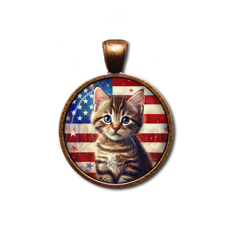 Patriotic Cute Tabby Kitten