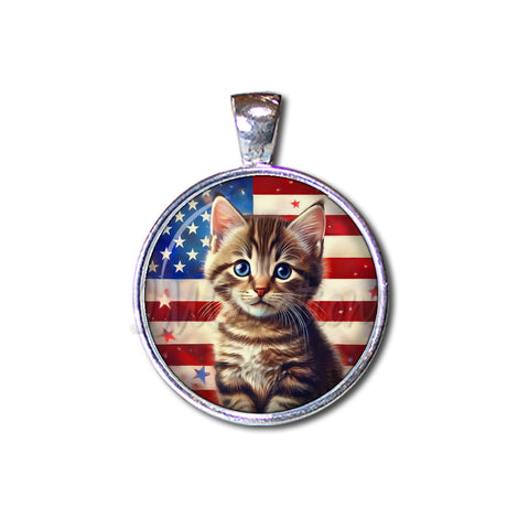 Patriotic Cute Tabby Kitten