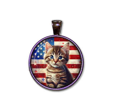 Patriotic Cute Tabby Kitten