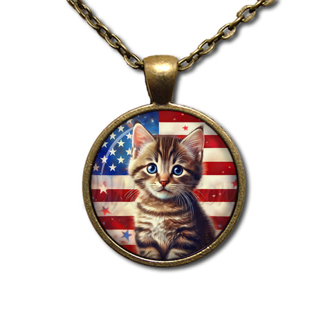 Patriotic Cute Tabby Kitten