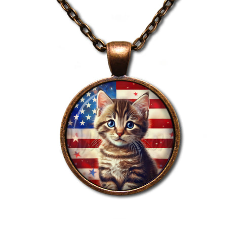 Patriotic Cute Tabby Kitten