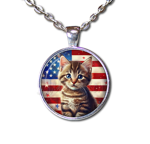 Patriotic Cute Tabby Kitten