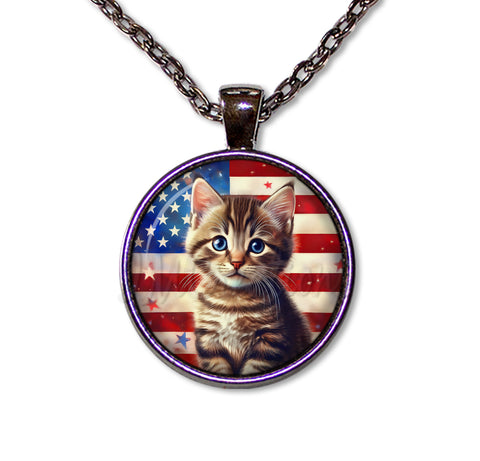 Patriotic Cute Tabby Kitten