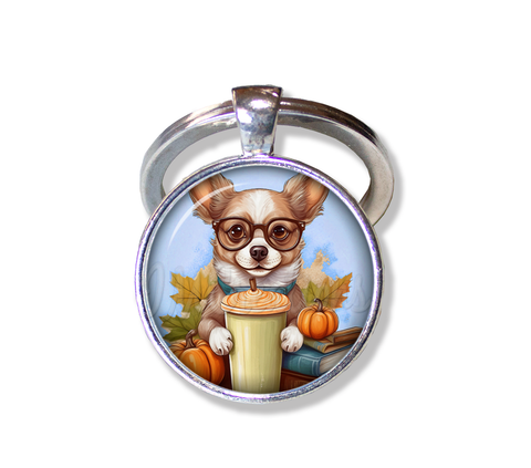 Autumn Chihuahua holding Pumpkin Latte