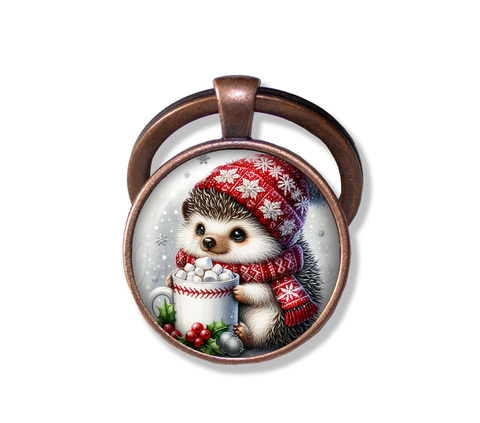 Cute Hedgehog with Cocoa and Marshmallows