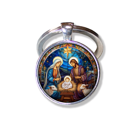 Christmas Nativity Faux Stained Glass