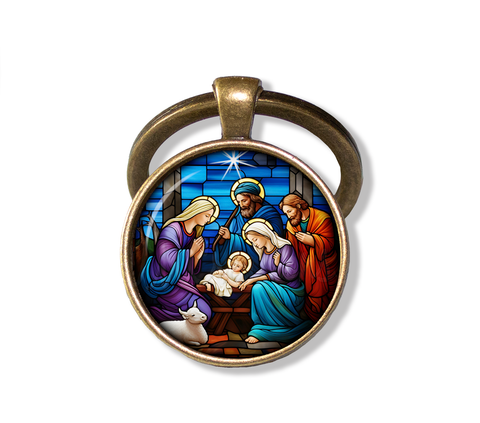 Jesus Nativity Faux Stained Glass