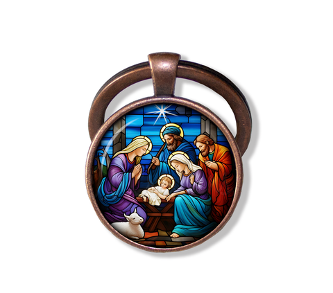 Jesus Nativity Faux Stained Glass