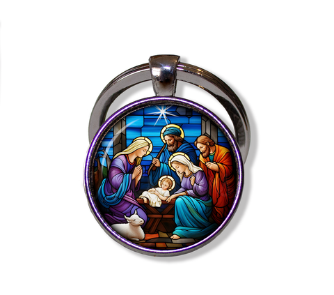 Jesus Nativity Faux Stained Glass