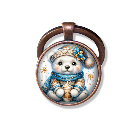 Winter Polar Bear with Hot Cocoa