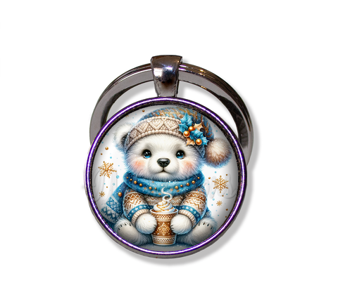 Winter Polar Bear with Hot Cocoa