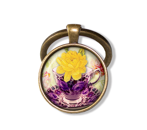 Tea Cup with Yellow Florals