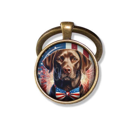 Patriotic Chocolate Lab Dog