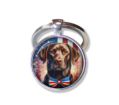 Patriotic Chocolate Lab Dog