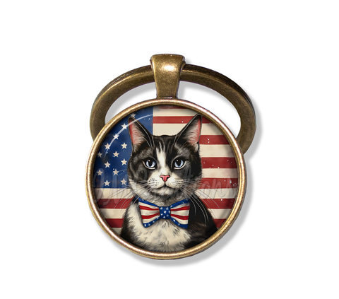 Patriotic Tuxedo Cat