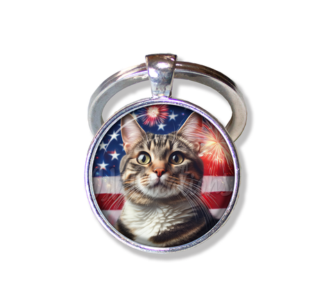 Patriotic Tabby Cat