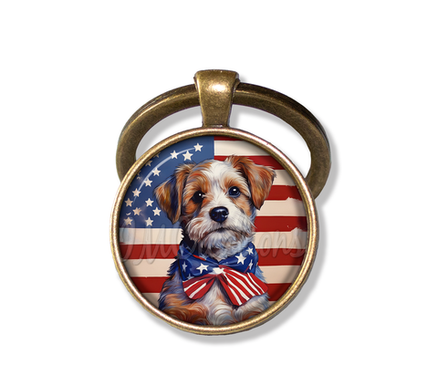 Patriotic Adorable Terrier Doggie