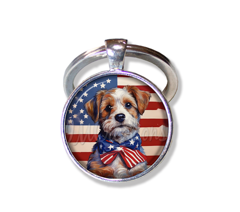 Patriotic Adorable Terrier Doggie
