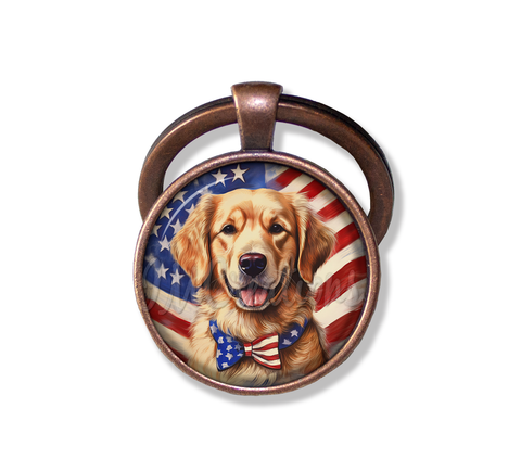 Patriotic Golden Retriever Dog