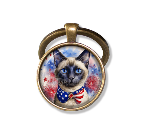 Patriotic Siamese Cat