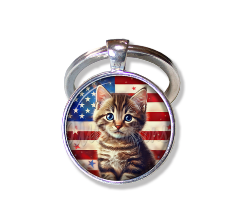 Patriotic Cute Tabby Kitten