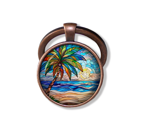 Faux Stained Glass Ocean Sunset