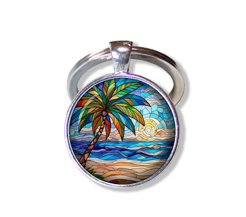 Faux Stained Glass Ocean Sunset