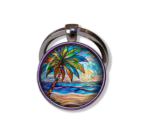 Faux Stained Glass Ocean Sunset