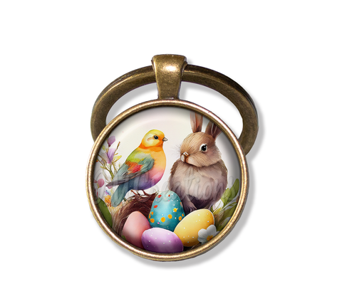 Easter Watercolor Style Rabbit Bird