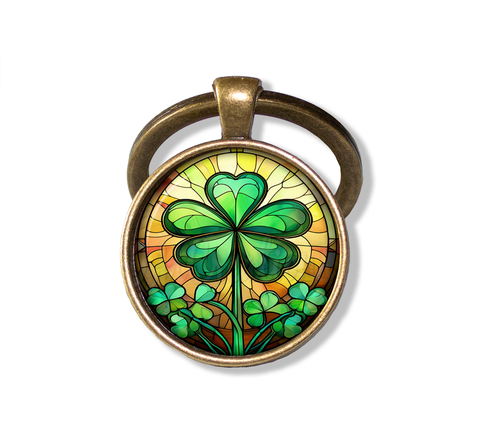 Faux Stained Glass St. Patrick's Day Green Shamrock