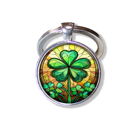 Faux Stained Glass St. Patrick's Day Green Shamrock