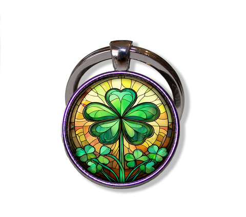 Faux Stained Glass St. Patrick's Day Green Shamrock