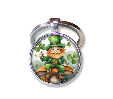 St Patrick's Day Leprechaun on Mushroom