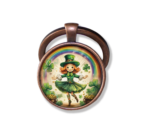 St Patrick's Day Jig Girl with Rainbow