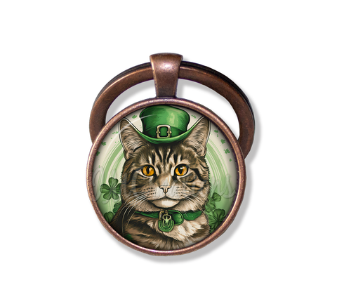 St Patrick's Day Tabby Cat with Irish Hat