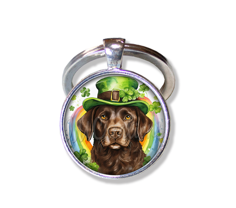 St Patrick's Day Chocolate Lab Dog Rainbow