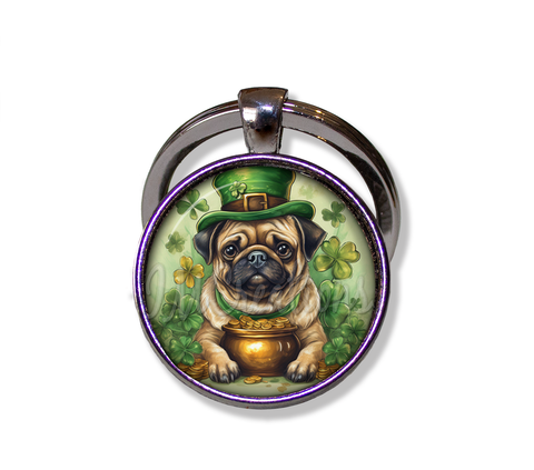 St Patrick's Day Pug with Pot of Gold