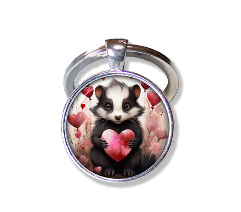Adorable Skunk and Heart