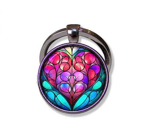 Faux Stained Glass Colorful Heart