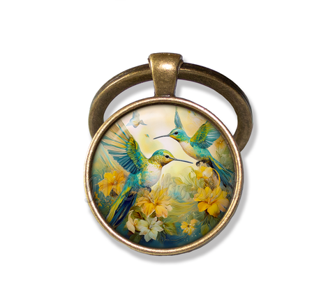 Couple of Hummingbirds [Yellows and Blues]