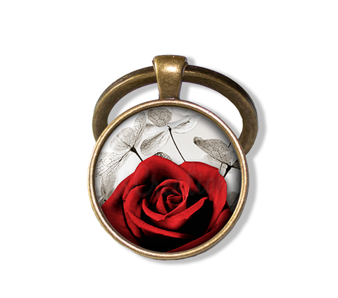 Red Rose and Money Plant