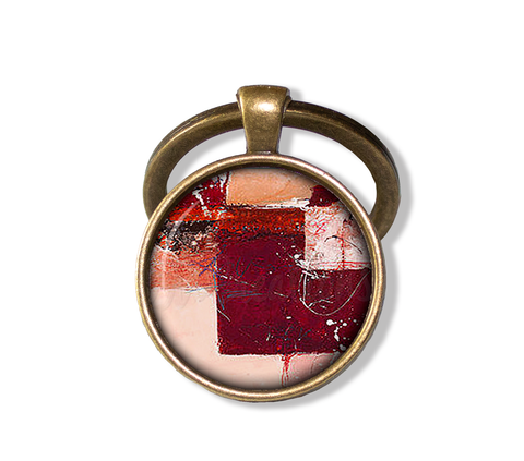Abstract Square Wine Red