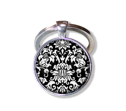 Damask Black White