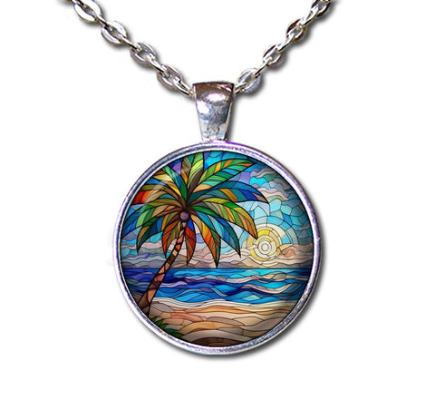 Faux Stained Glass Ocean Sunset