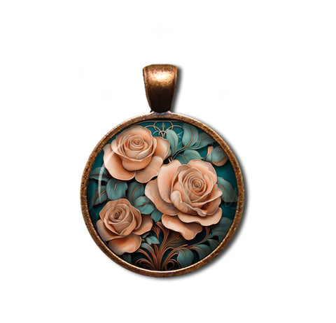 Art Nouveau Peach Roses